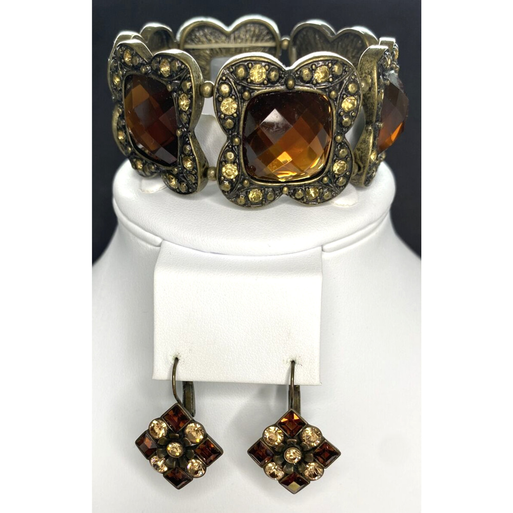 Premier Designs Brown Colored Bracelet & Earrings Set SKU PD56